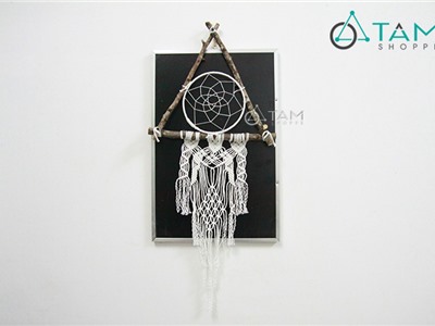 Macrame Dream Catcher tam giác nhánh cây khô số 08
